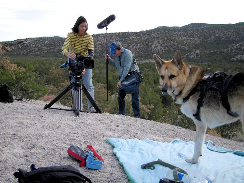 PBS Nature Crew films Jerry at Tent Rocks PBS Nature Filming