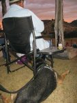 Wyatt sits calmly at Lajitas, TX Outdoor Concert