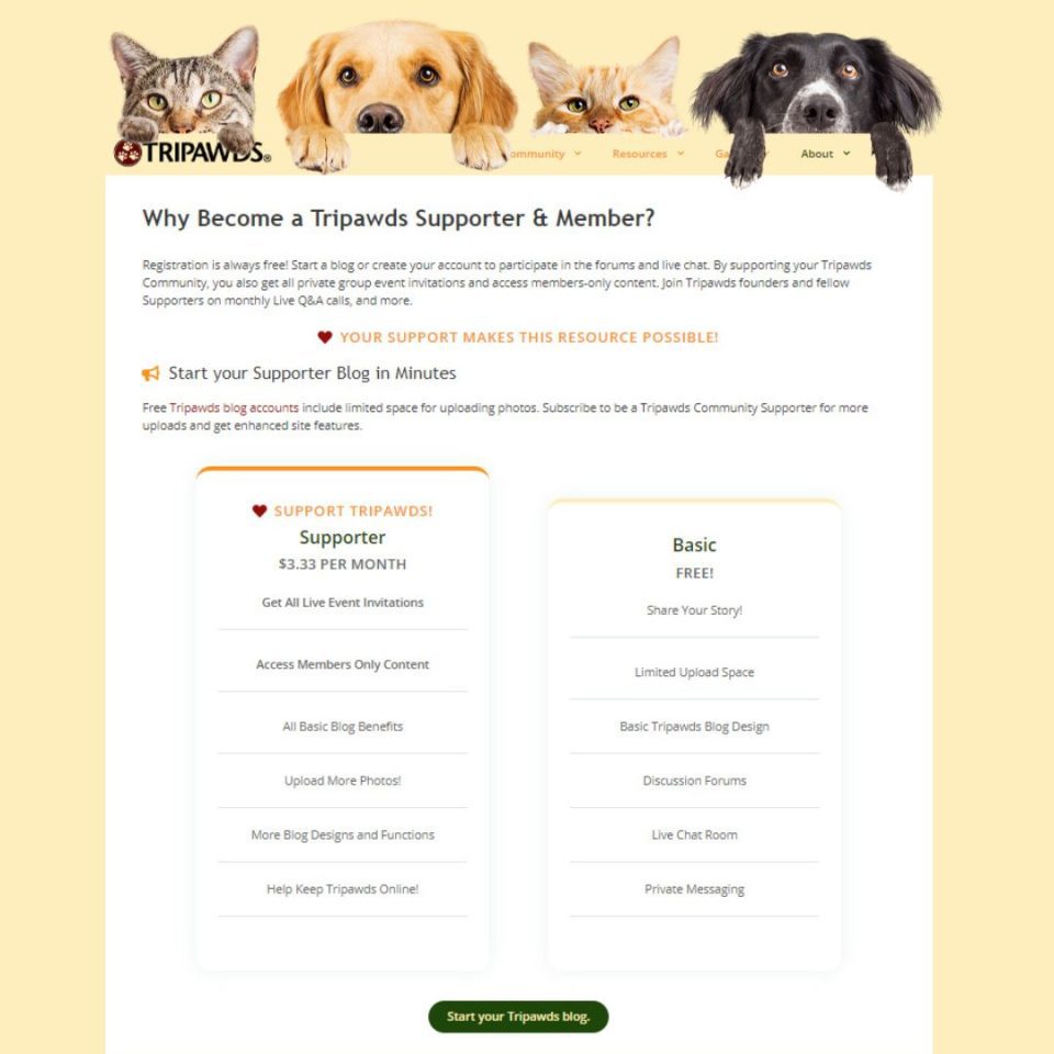 benefits that support Tripawds