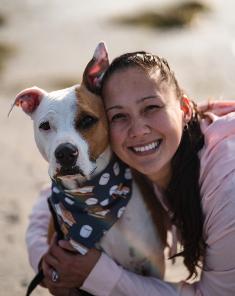 Three legged hero Raleigh Roo and mom Katie
