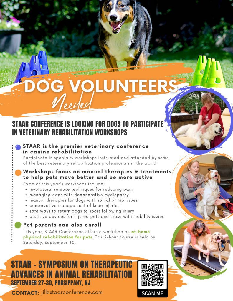 STARR Tripawd Rehab Therapy Event Volunteers Needed