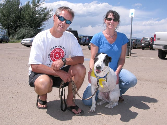 Lily with Jody and Clay at Tripawds Party