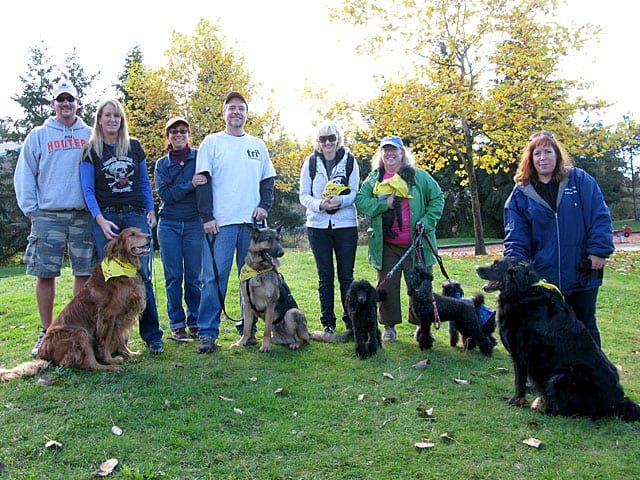Tripawds members gather at Auburn, WA 2 Million Dogs Up Walk